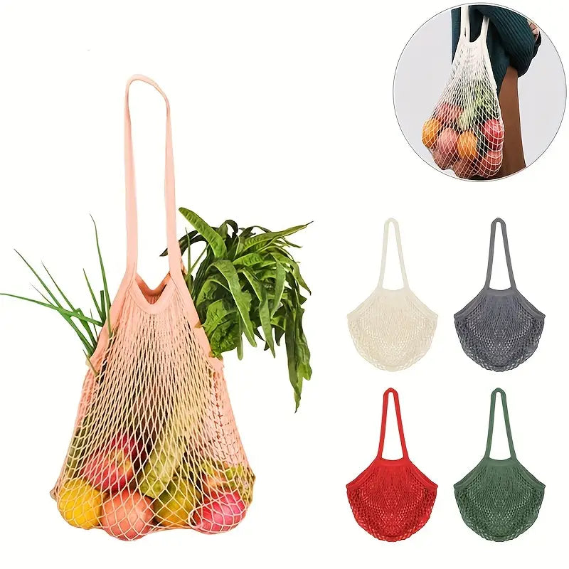 Bolsa de Malla con Asa Larga 100% Algodón Orgánico
