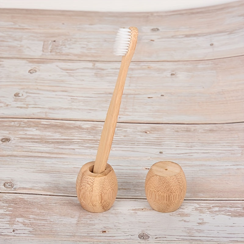 #COMBO OFERTA: Pack de 4 Cepillos de Dientes de Bambú + Soporte Eco Chic de Madera