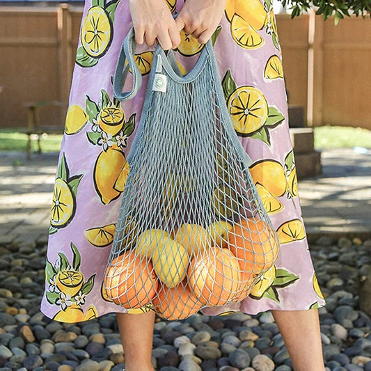 Bolsa de Malla con Asa Larga 100% Algodón Orgánico