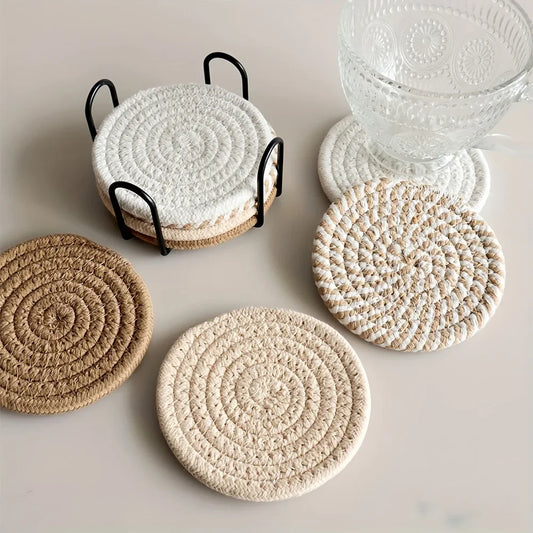 Set Eco de Posavasos de Algodón Reciclado (4 piezas) – Absorbentes y Reutilizables