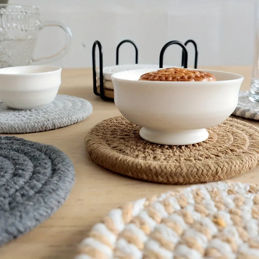 Set Eco de Posavasos de Algodón Reciclado (4 piezas) – Absorbentes y Reutilizables